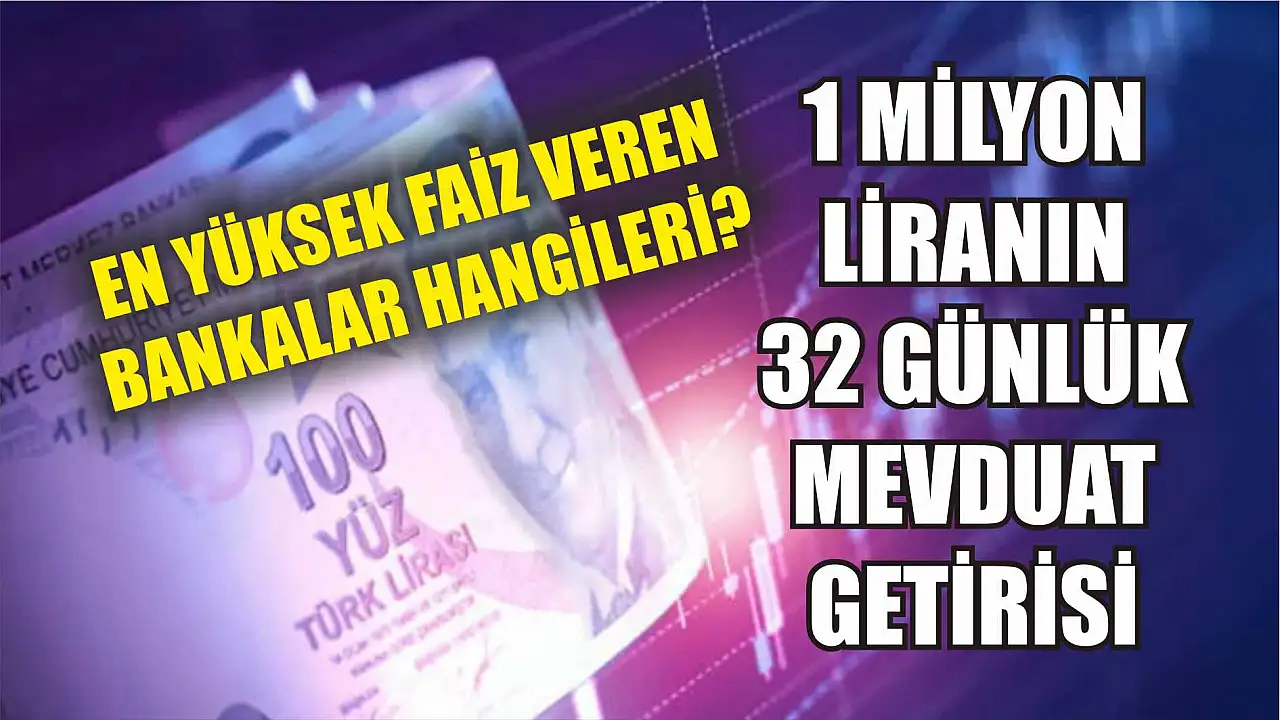 1 Milyon TL'nin 32 Günlük Getirisi: Bankaların En Yüksek Faizleri
