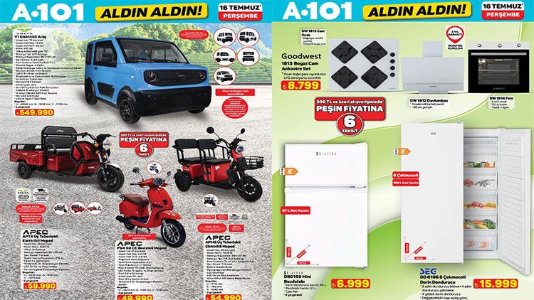 16 Temmuz A101 Kataloğu 2026: Elektrikli Araçtan Ev Eşyasına İndirimler