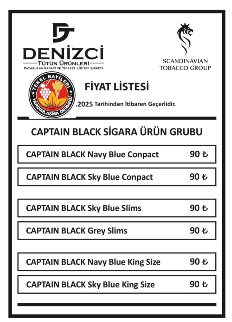 Captain Black Sigara Grubuna Yeni Zam: Tüm Paketler 110 TL Oldu