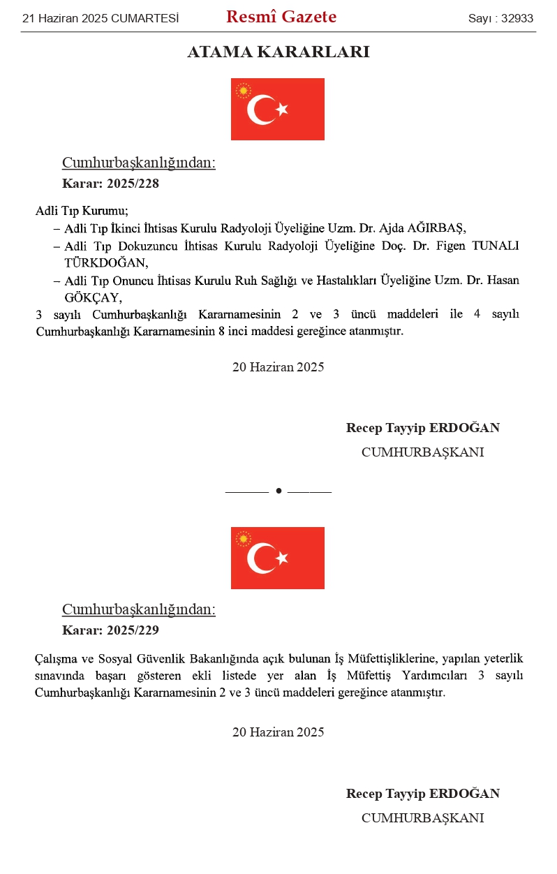 Cumhurbaşkanlığı Atamaları Resmi Gazete'de: Kritik Görevlere Yeni İsimler