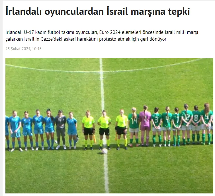İrlanda Milli Takımı'ndan İsrail'e İkinci Protesto: Tokalaşmadılar