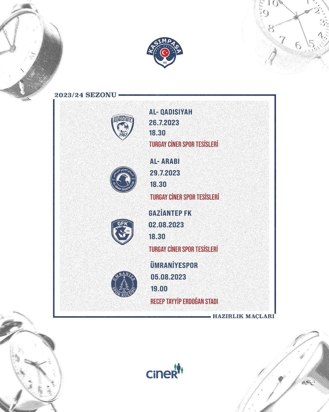 Kasımpaşa-İstanbulspor Hazırlık Maçı Detayları Belli Oldu
