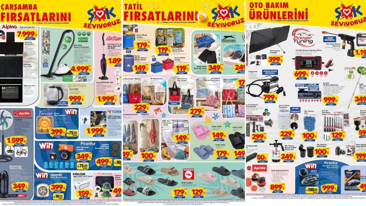 ŞOK Aktüel Kataloğu: 8 Temmuz'da Oto Bakım ve Samsung Fırsatları