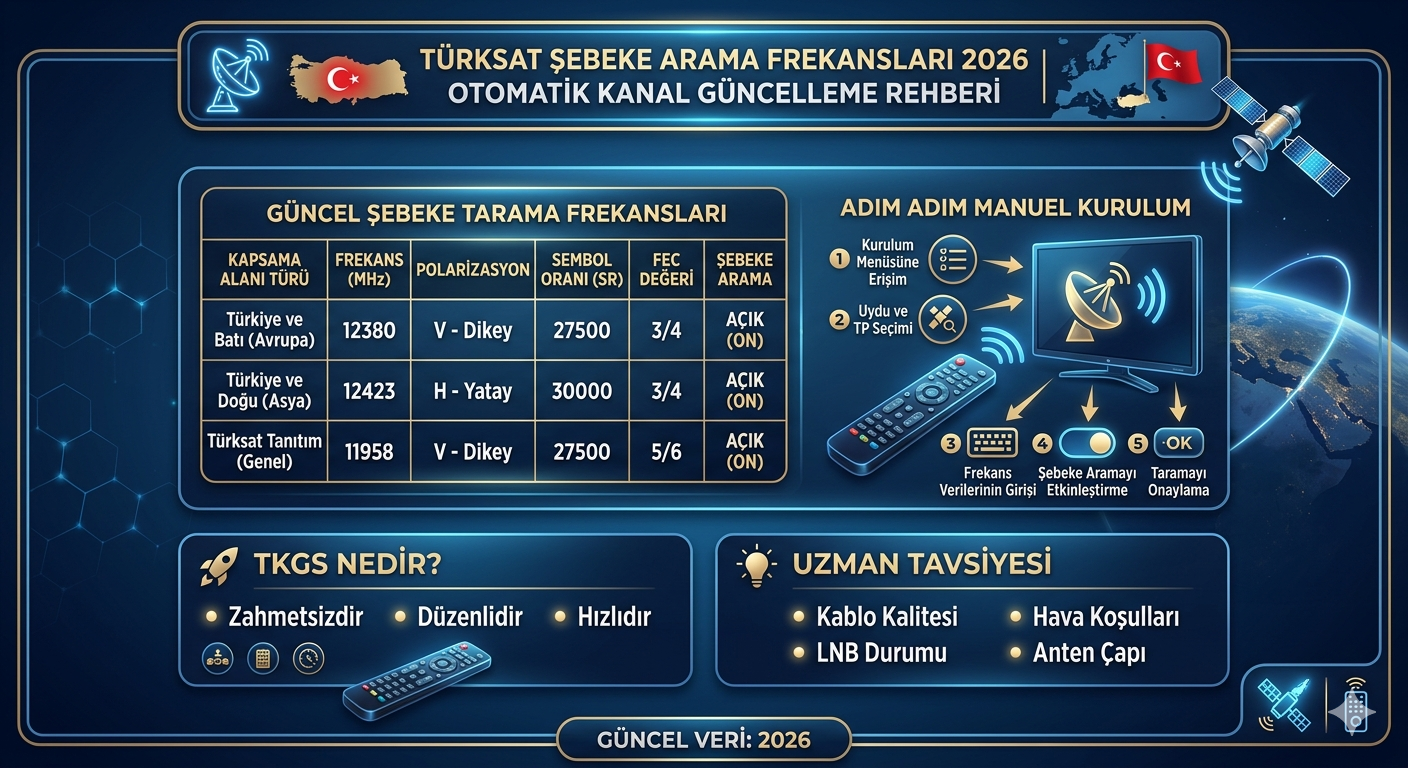 TÜRKSAT Frekans Değişikliği Sonrası Kanal Sorunlarına Adım Adım Çözüm